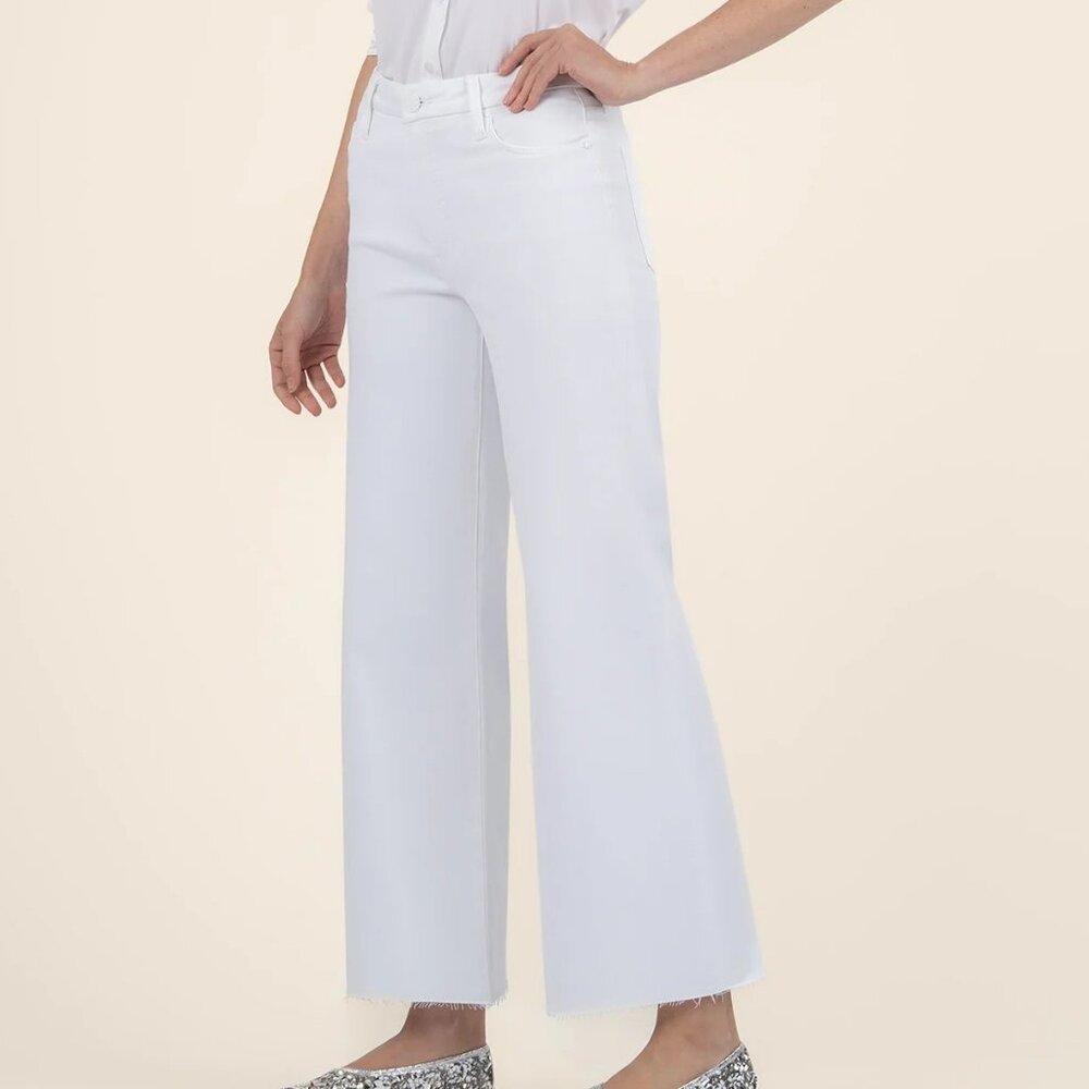 NWT Kut from the Kloth Meg High Rise Fab AB Wide Leg Raw Hem - Picture 2 of 4